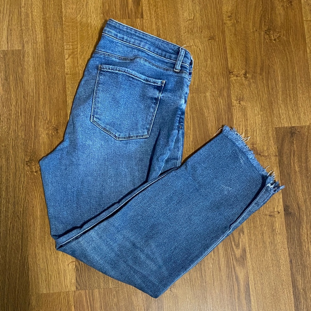 Kut from the Kloth Frayed Hem Blue Jeans